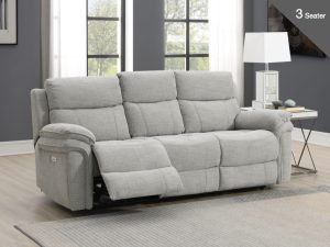 Harrow Electric 3 Seater Sofa - Light Grey