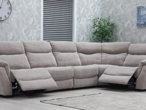 Lorenzo 4 Piece Electric Fabric Corner Suite - Champagne